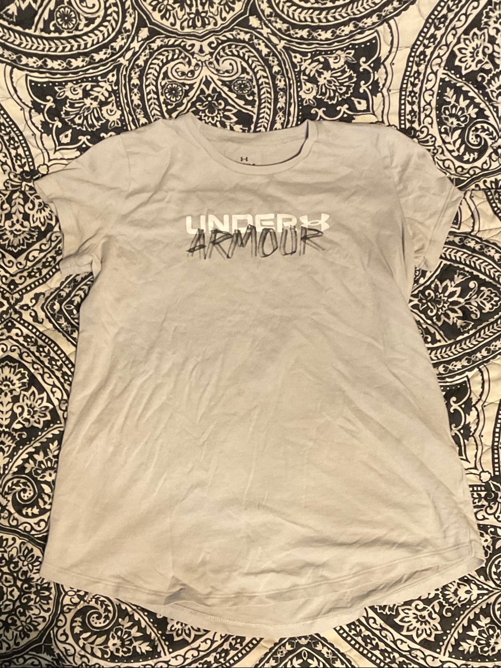 Under Armour Women's Light Gray Logo Short-Sleeve Tee